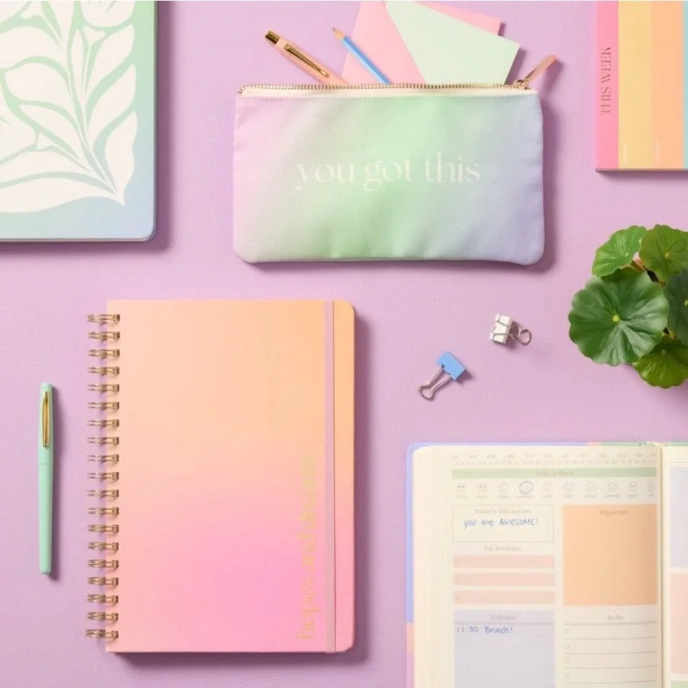 Spritz Positive Energy Guided Journal and You Got This Pouch Set Pastel‎ Floral